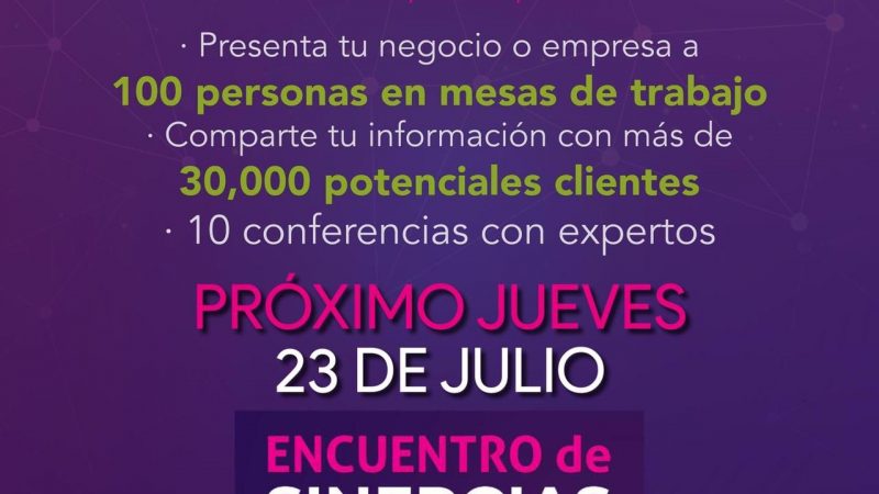 Encuentro de sinergias, julio 23: Expertos en diversos temas te ayudarán a consolidar tu empresa y tu vida. Por: Ofelia Ramos