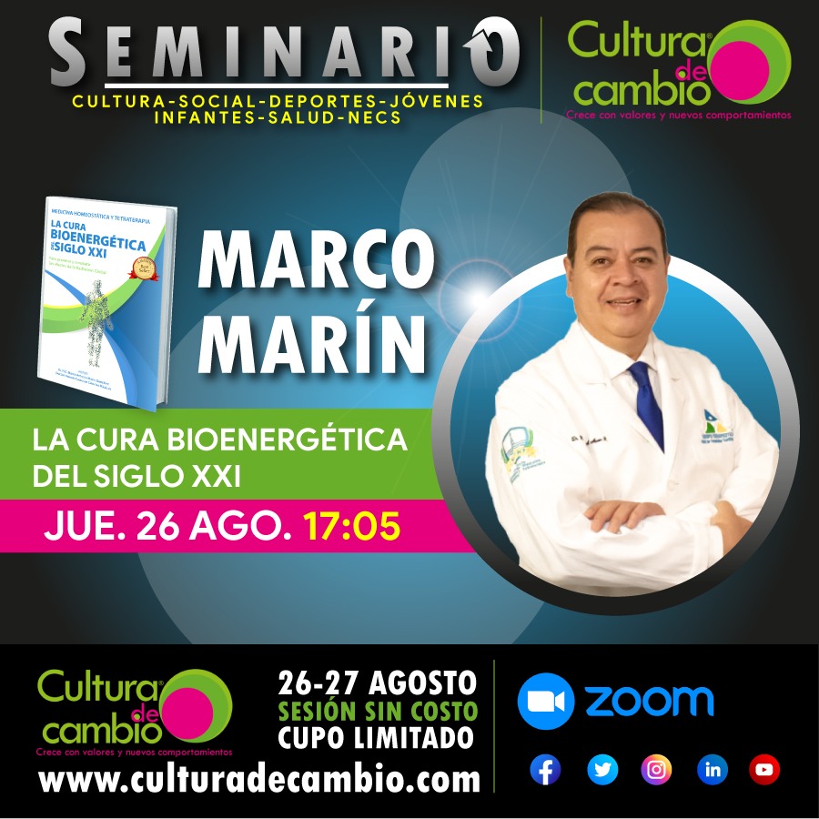 “LA CURA BIOENERGÉTICA DEL SIGLO XXI”, con Marco Marín. Ponencia en el SEMINARIO CULTURA DE CAMBIO