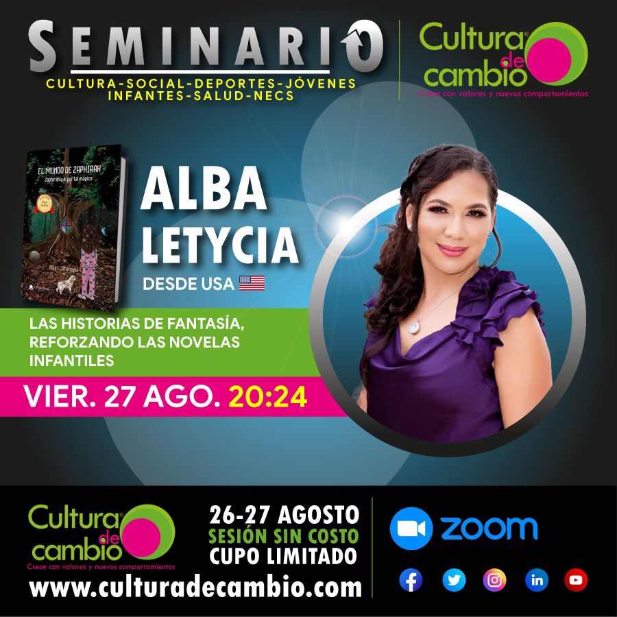 LAS HISTORIAS DE FANTASÍA. REFORZANDO LAS NOVELAS INFANTILES. con Alba Letycia. Ponencia en el SEMINARIO CULTURA DE CAMBIO